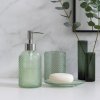 Koupelnová sada NODE, dávkovač, kelímek na kartáčky a mýdlenka, zelená