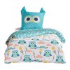 Dětské povlečení 140x200 cm LAZY MORNING, bavlněné, povlak s ušima, sova