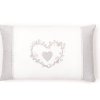 Dekorační polštář do obývacího pokoje CONSTANCE, vyšívané srdíčko, bavlna, 30 x 50 cm