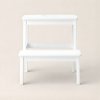 Bambusová stolička se schůdkem KROK, výška 46 cm, bílá