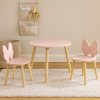 Dětský set nábytku s růžovou mašlí: stolek + 2 židle