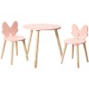 Dětský set nábytku s růžovou mašlí: stolek + 2 židle