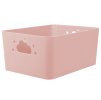 Úložný košík NEBULA s úchyty ve tvaru mráčku a hvězdy, růžový, výš. 11 cm