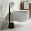 Stojan na toaletní papír a WC štětku STILK, černý, 63 cm