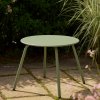 Kulatý ocelový terasový stolek RONDO zelený, Ø 50 cm