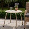 Kulatý ocelový terasový stolek RONDO bílý, Ø 50 cm