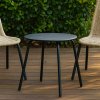 Kulatý ocelový terasový stolek RONDO černý, Ø 50 cm