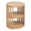 Noční stolek s lamelami a policí SLAT, 48 cm