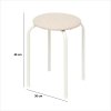 Taburet s měkkým béžovým sedákem, výška 46 cm