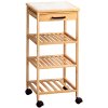 Bambusový kuchyňský vozík, KESPER, 34 x 34 x 73 cm