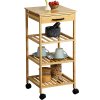 Kuchyňský vozík KESPER, 33 x 33 x 73 cm, vyrobený z bambusu
