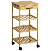 Kuchyňský vozík KESPER, 33 x 33 x 73 cm, vyrobený z bambusu