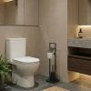 WC štětka s držákem na toaletní papír ARLE, 77 cm – černá