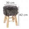 Taburet, stolička do obýváku, šedá, průměr 30 cm
