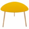 Konferenční stolek Mileo Moutarde v hořčičné barvě z MDF a dubu