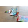 Skleněné podšálky pod hrníčky s moderním vzorem, 10x0,4 cm