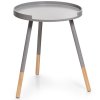 funkční a stylový konferenční stolek, dřevo+MDF, kulatý stůl, tři stopy, šedá/hnědá, značka Zeller