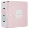 Dětská pamětní kniha,kronika - album + 4 zásuvky pro suvenýry, růžová
