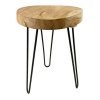 Dřevěná stolička s kovovými nohami, 30 x 42 cm