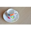 Šálek espresso, porcelánový šálek kávy s podšálkem perfektní jako dárek