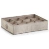 Storage Box "Stripes", 12 comp., foldable, non-woven, beige