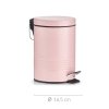 Odpadkový koš do koupelny, 3l, kovový, světle růžový, ZELLER