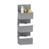 Závěsný organizér, 3 úložné koše, šedá barva