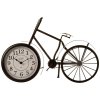 Stolní černé kovové hodiny ve tvaru jízdního kola, 52x32 cm