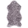 Dekorativní kožešinový koberec v šedé barvě, 50 x 90 cm