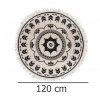 Černobílý kulatý bavlněný koberec ve stylu boho, 120 cm