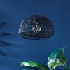 Závěsná lampa s ratanovým odstínem v černé barvě, 38 cm
