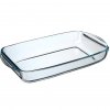Skleněná tepelně odolná miska, 34 x 19 cm, s rukojetí