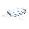 Skleněná tepelně odolná miska, 34 x 19 cm, s rukojetí