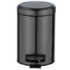 Odpadkový koš do koupelny, LEMAN, černý, WENKO