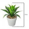 Umělá rostlina ALOE VERA, 34 cm, bílý květináč