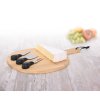 Servírovací prkénko na sýr, bambusové, 3 nože v sadě