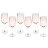 SARAH sklenice na víno, 6 ks, 380 ml, růžová