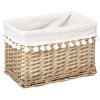 Komoda, proutěné košíky v rustikálním stylu, bílá
