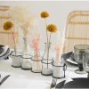 Skleněné vázy v kovovém stojanu, 5 kusů