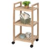 Koupelnový regál na kolečkách ACINA z akátového dřeva, WENKO