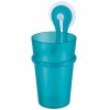 Kelímek do koupelny  LOOP s rukojetí - barva tyrkysová, KOZIOL
