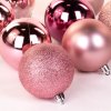Vánoční koule, sada 8 kusů, růžová barva, 7 cm