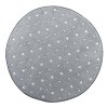 Šedý kulatý koberec s hvězdami FLUO NIGHT, O 90 cm