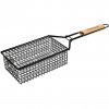 Nerezový grilovací rošt BBQ s dřevěnou rukojetí, 49 cm