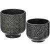 Keramické květináče, 2 kusy, černé