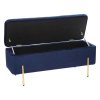 Čalouněná lavice s úložným prostorem EDI, modrá