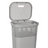 Koš na prádlo s víkem, šedý, 60 l, plastový