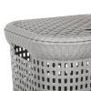 Koš na prádlo s víkem, šedý, 60 l, plastový
