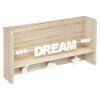 Věšák na zeď se 3 háčky DREAM, dřevěný, 45,5 cm