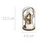 Skleněná kopule s dřevěným ornamentem, 12,5 cm, vánoční motiv